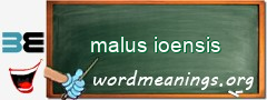 WordMeaning blackboard for malus ioensis